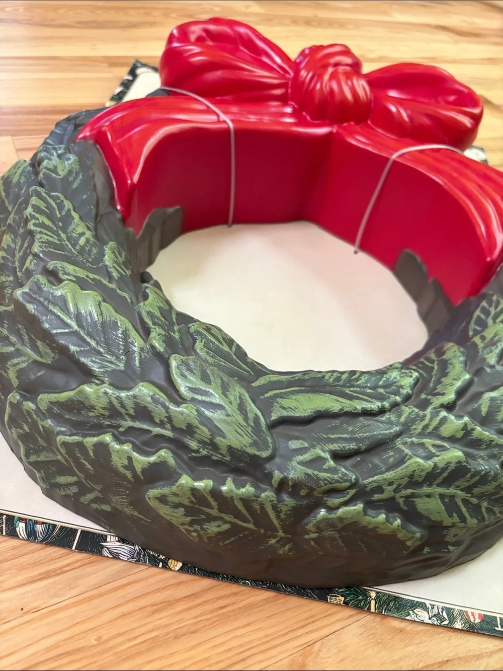NWT John Derian Target Blow Mold Christmas Lit Wreath Red Bow Battery Operated - Picture 6 of 13